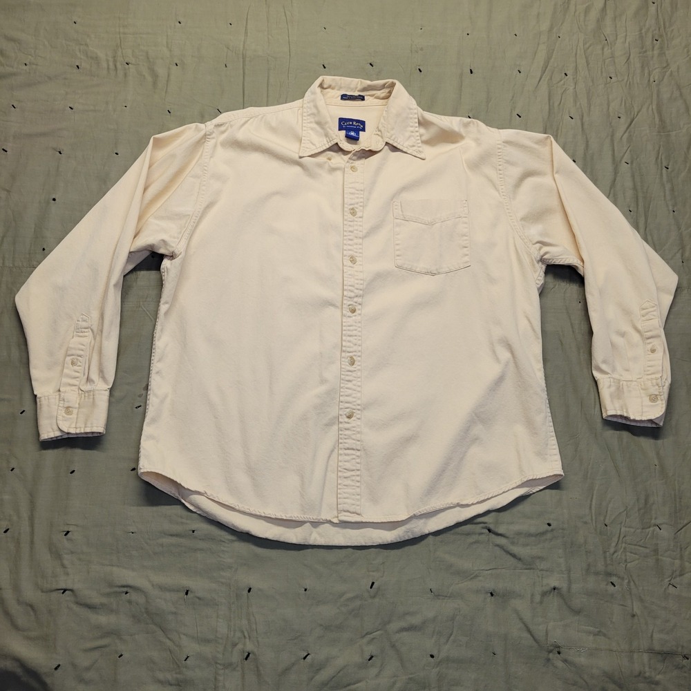 Clubroom Men's Size XL Long Sleeve Shirt Beige